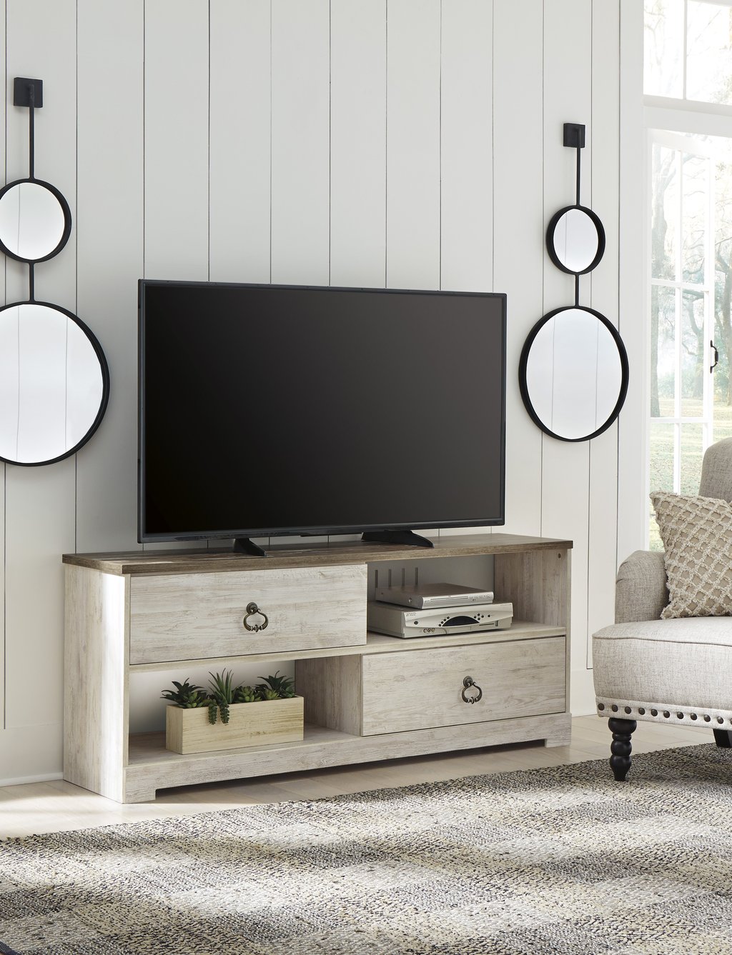 Ashley Fireplace Tv Stand Lovely ashley W267 Willowton Whitewash Lg Tv Stand W Fireplace Option