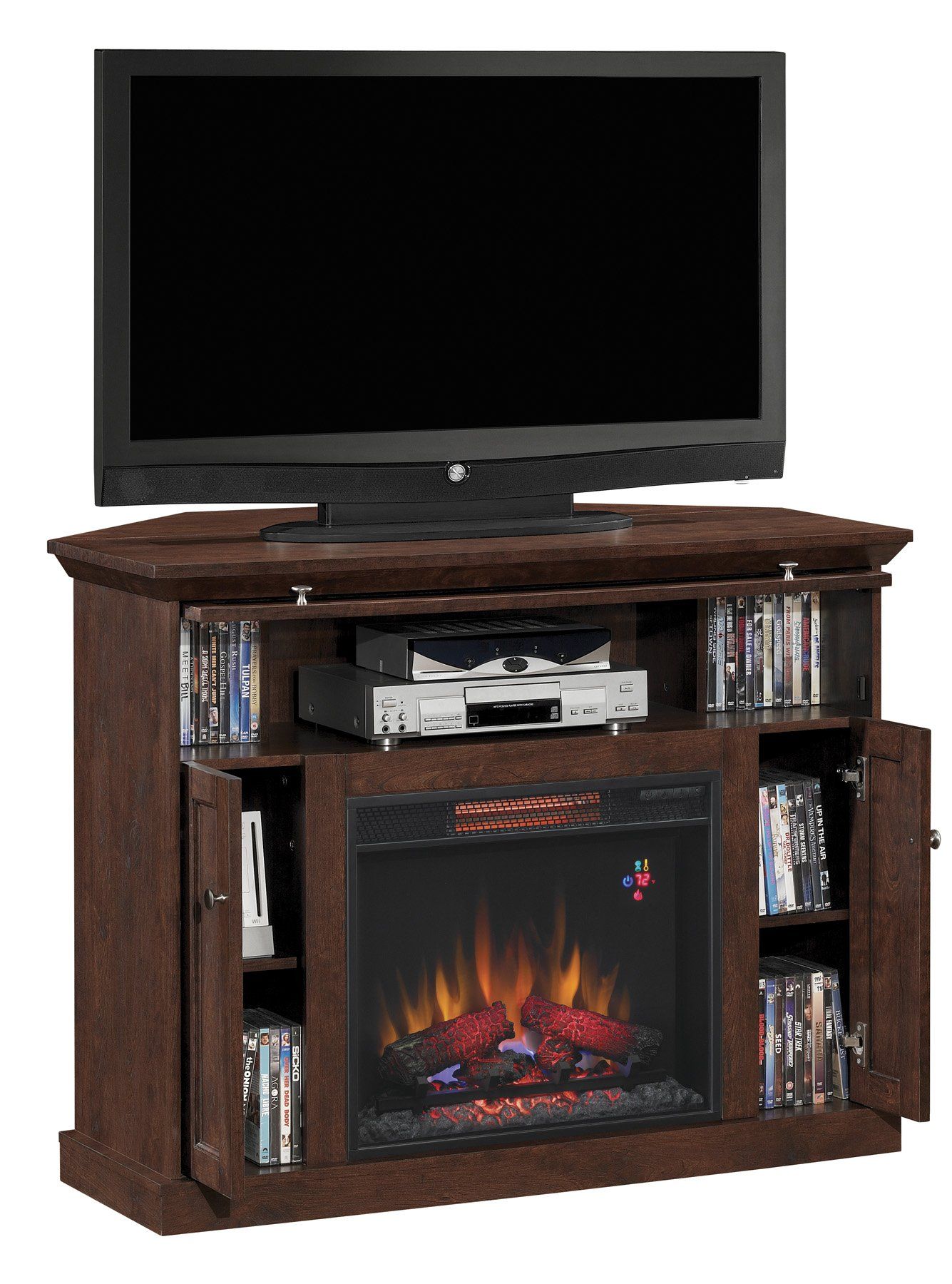 Antique Cherry TV Stand with Fireplace 46 Inch Windsor 683ab491be6e812f5cfac d7fa7c
