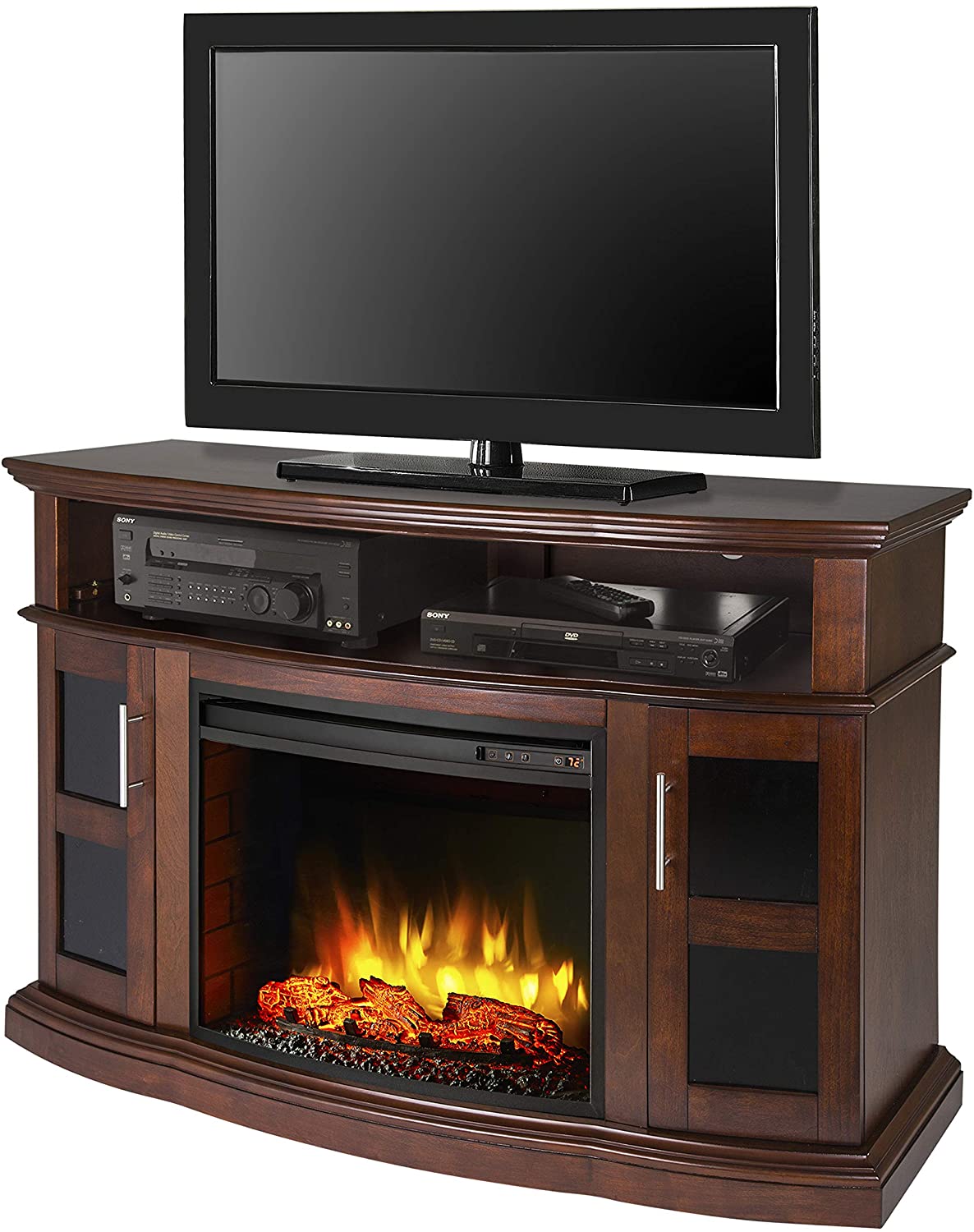 Cherry Fireplace Tv Stand Lovely Pleasant Hearth Rochester Media Electric Fireplace Cherry