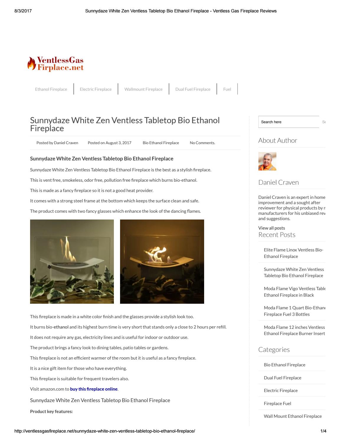 Dual Fuel Fireplace Luxury Sunnydaze White Zen Ventless Tabletop Bio Ethanol Fireplace