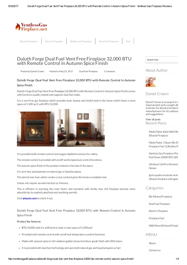 Duluth forge dual fuel vent free fireplace 32 000 btu with duluth forge dual fuel vent free fireplace btu with remote control in autumn spice finish ventless gas fireplace reviews