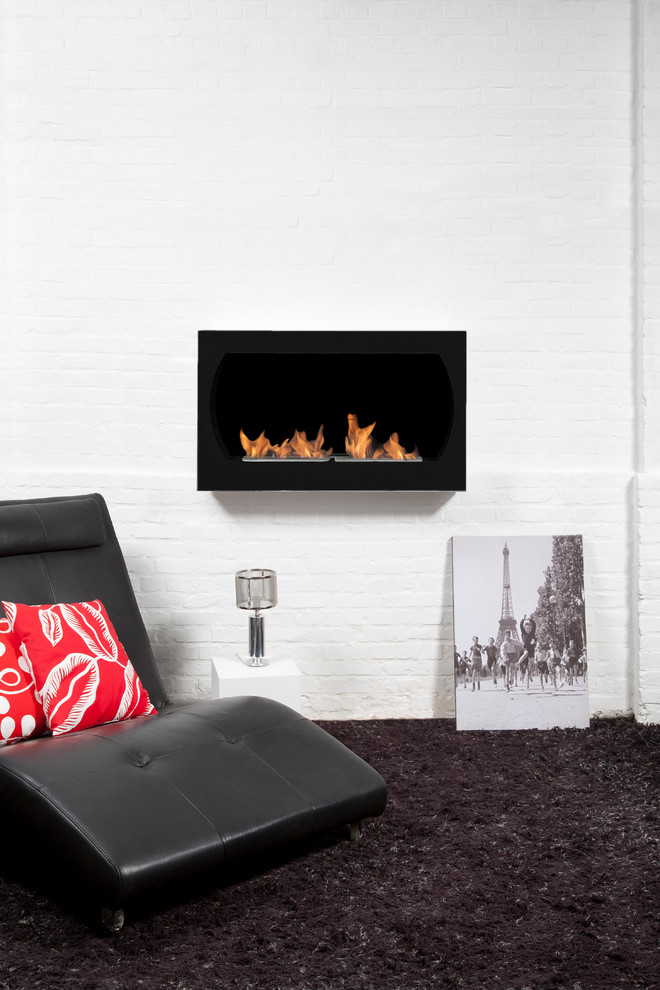 Ethanol Wall Mounted Fireplace Beautiful Oviedo Black Wall Mounted Ethanol Fireplace Modern