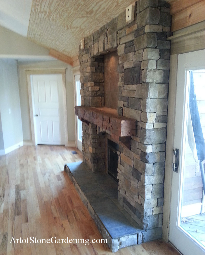 Stone Fireplace & Slate Hearth – Art of Stone Gardening interior 17