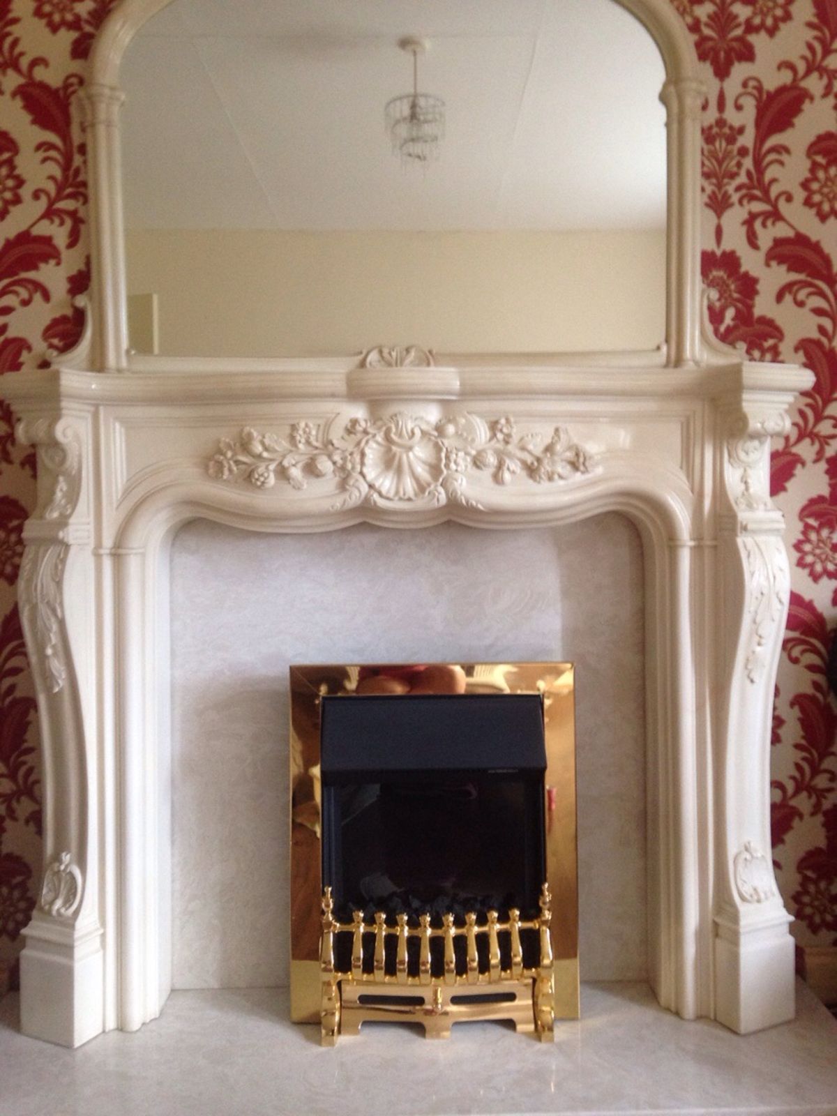 Italian marble fireplace and matching mirror in G43 Glasgow 576d a574d47ef2ac29