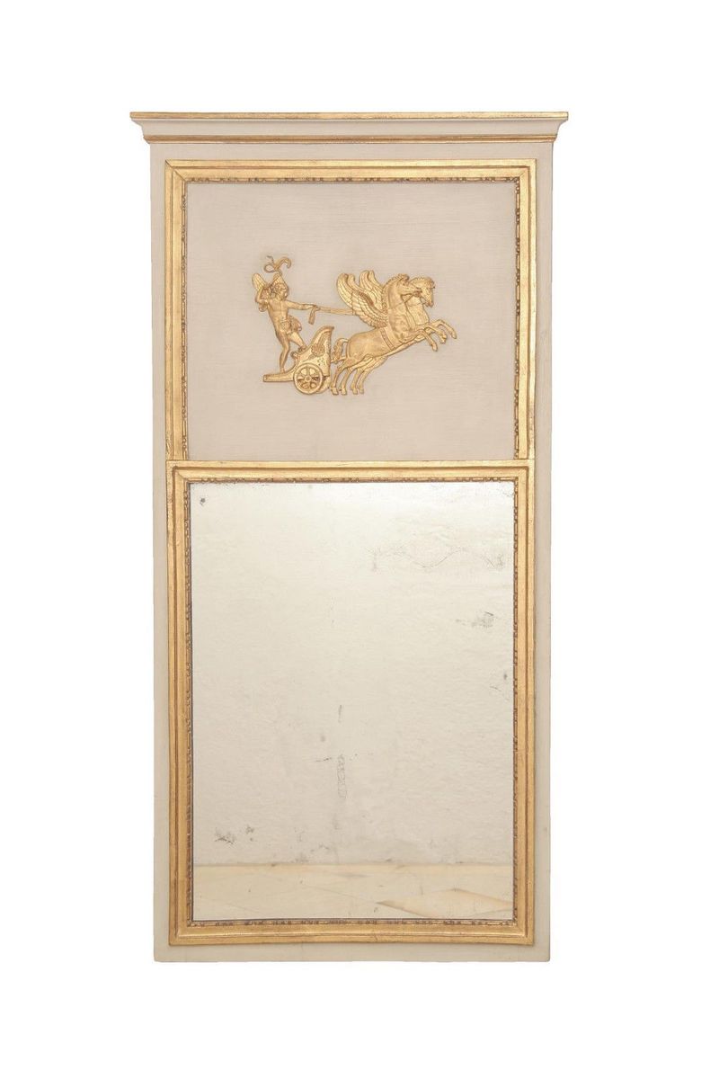 Fireplace Mirror Elegant Antique Trumeau or Fireplace Mirror