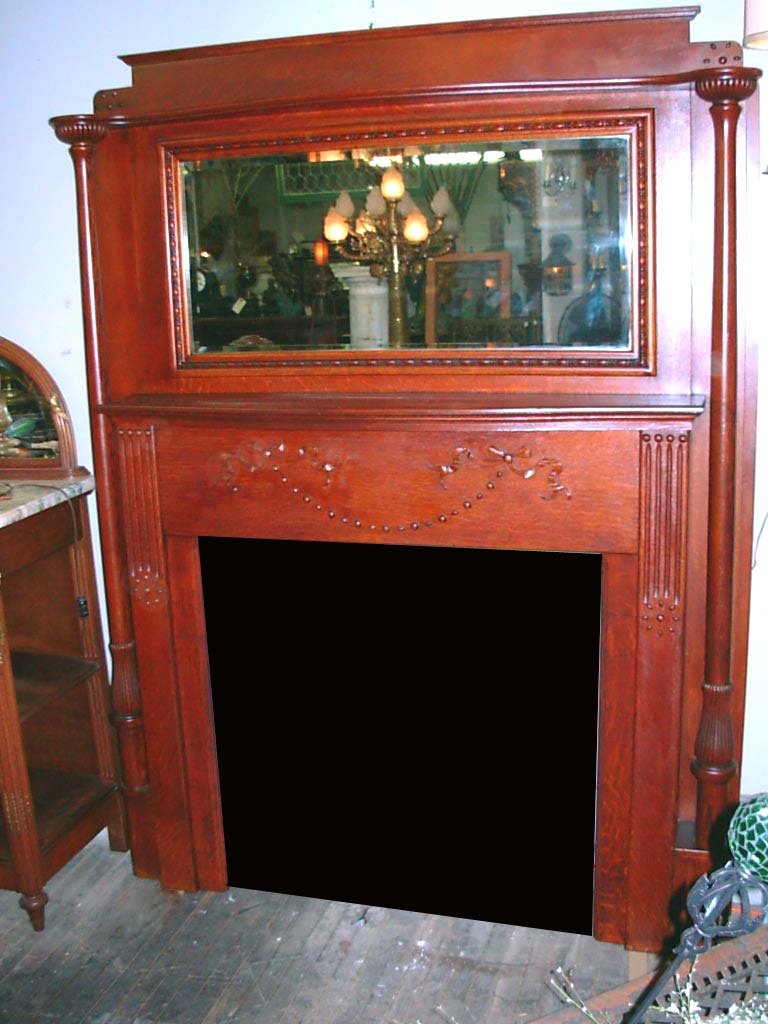 Fireplace Mirror Fresh Full Size Antique Oak Fireplace Mantel with Mirror & Unique Capitals