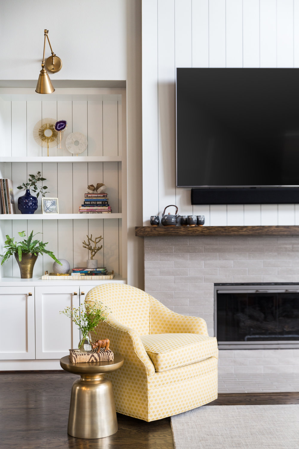 Fireplace Nook Tv Mount Awesome before and after A Fresh Light Family Friendly Home