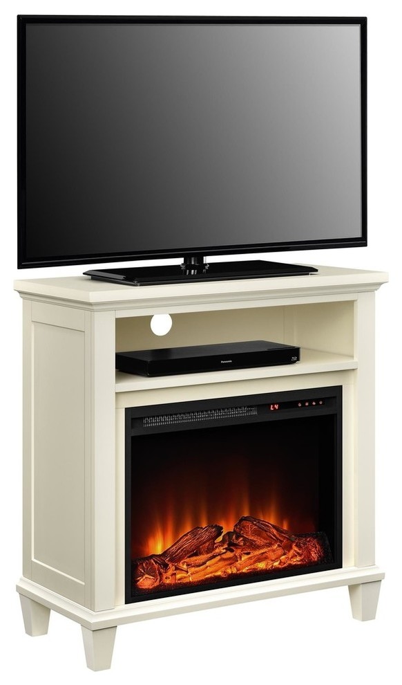 Fireplace Reflectors Unique Novogratz Lytton Electric Fireplace Accent Table Tv Stand Ivory