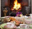 Fireplace Tray New 19c Hand Painted Lustre Porcelain Tea Set Tray with