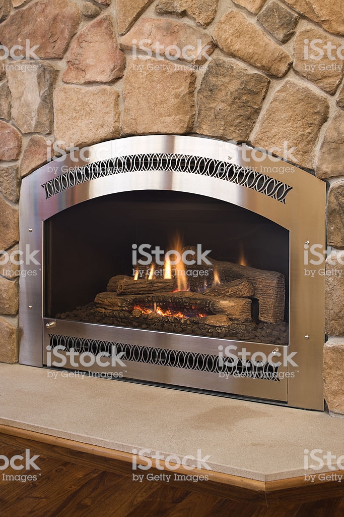 Gas Fireplace Rock Luxury Stainless Steel Gas Fireplace with Rock Surround Stock