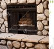 Gas Fireplace Rock New Gas Fireplace with Big Rocks Wall Stock Image Of