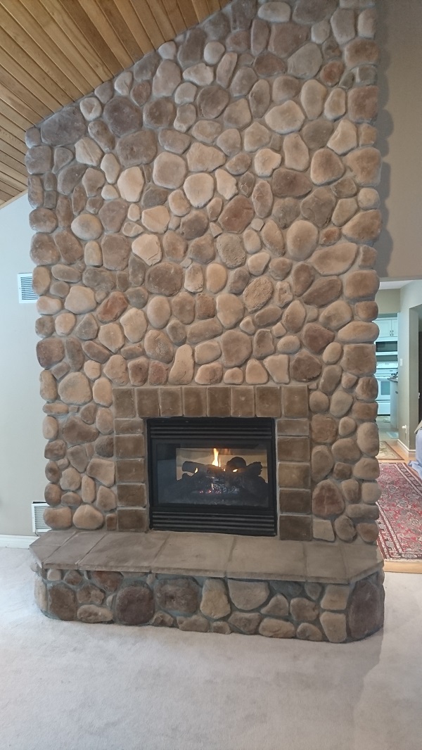 Gas Fireplace Rock Unique Stone Veneer Over A Brick Fireplace Updates the Look