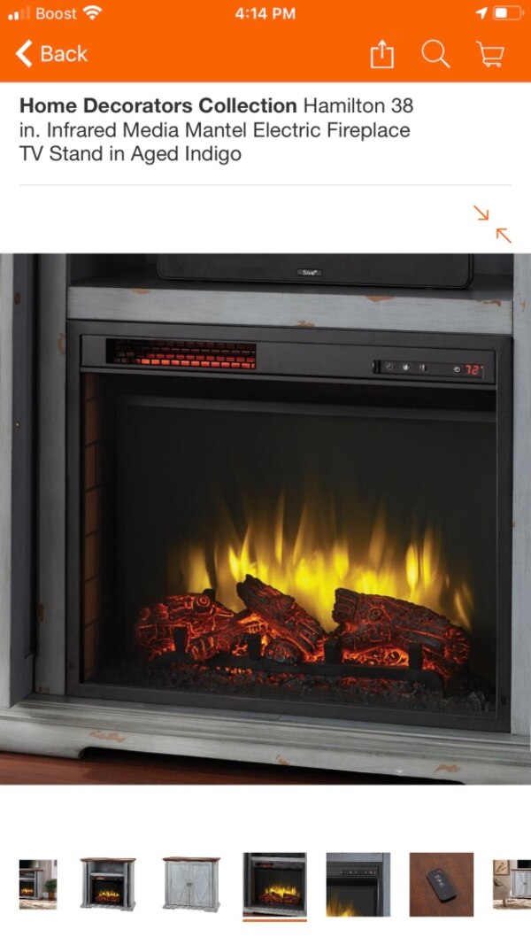 Hamilton Fireplace New Hamilton 38" Infrared Pocket Mantel Electric Fireplace Aged Indigo