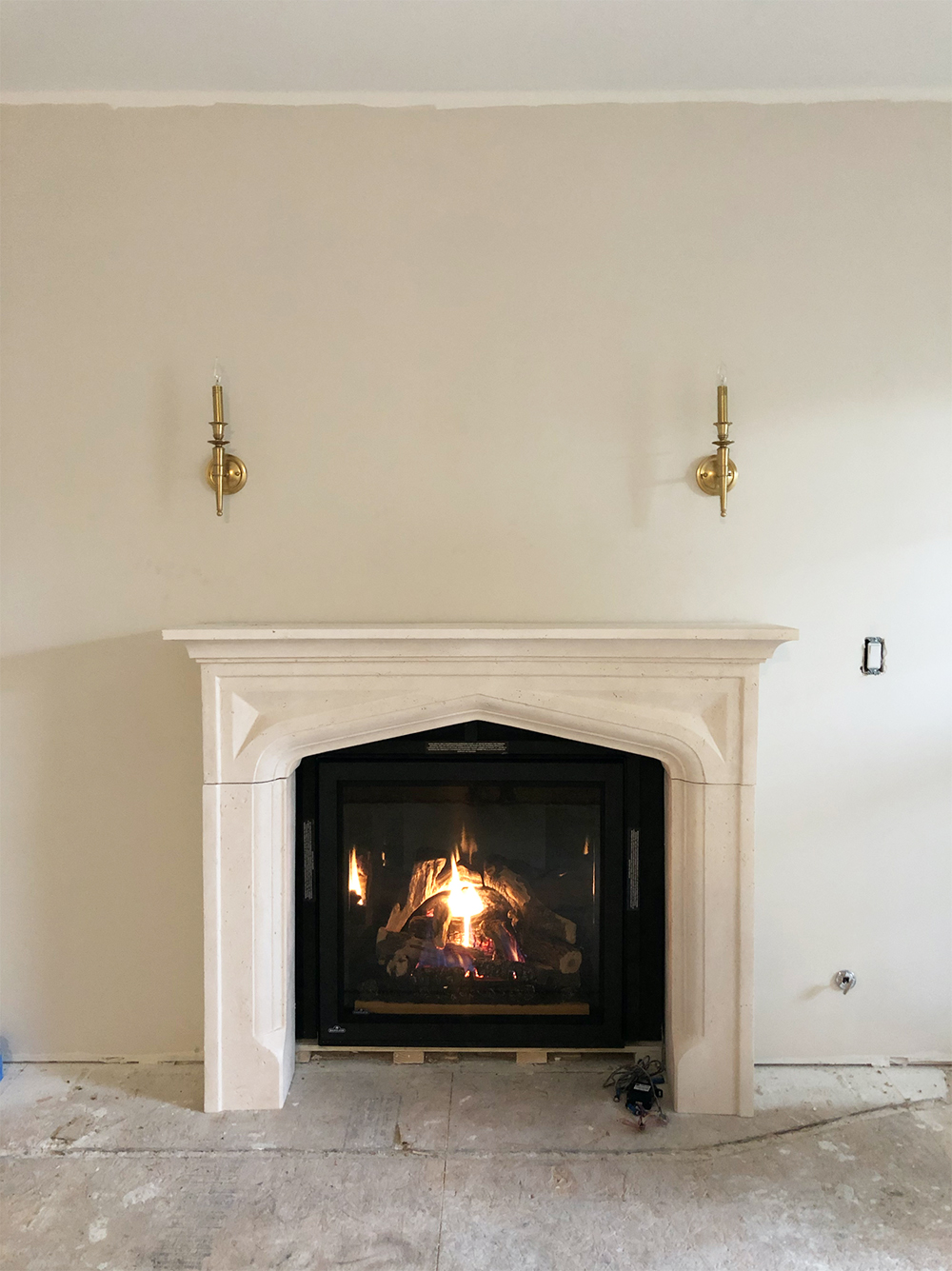 Cast Limestone Fireplace Progress