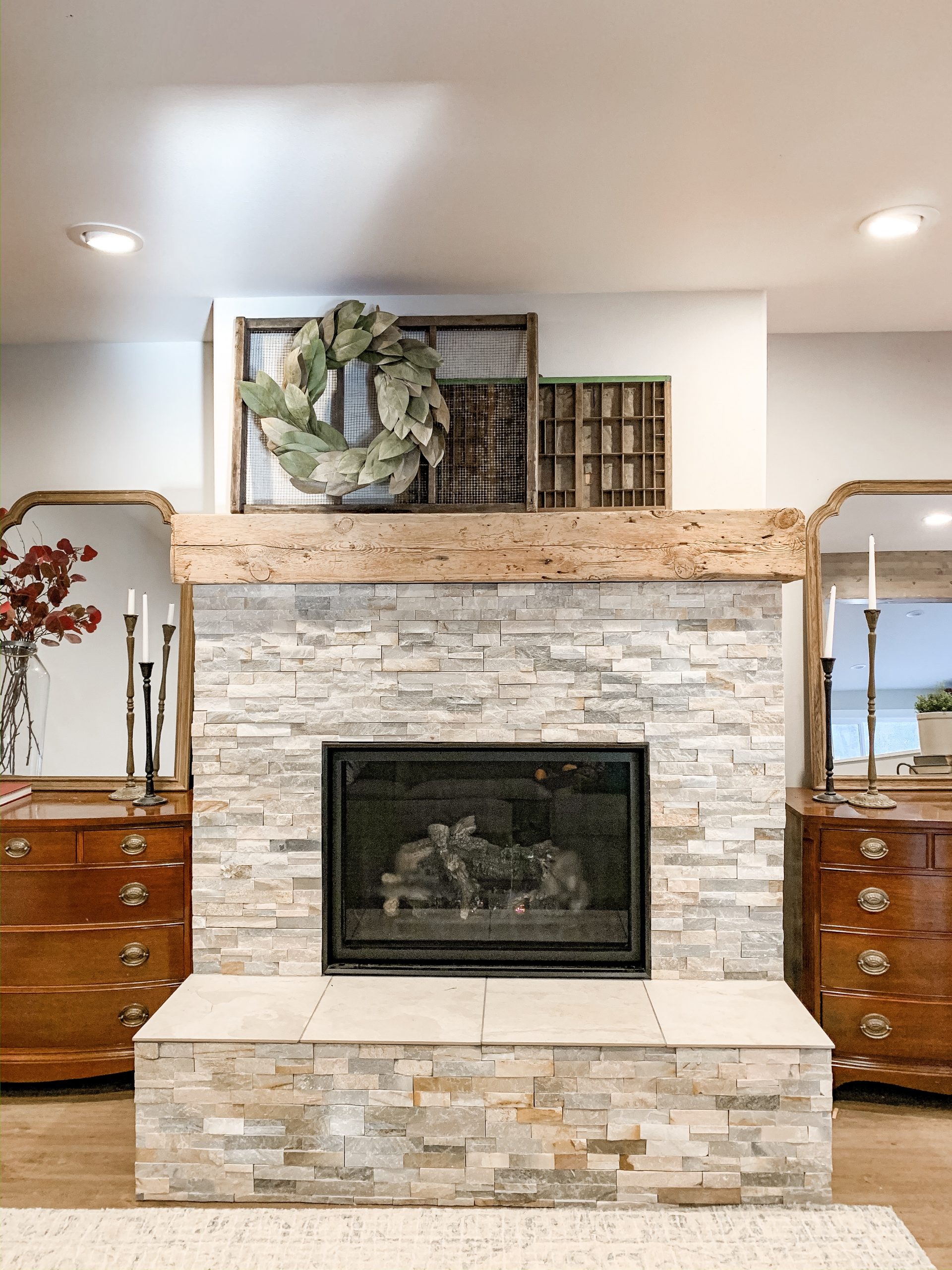 Wood Burning Fireplace Inserts Lowes Unique Farmhouse Fireplace with Quartz and Reclaimed Mantle the