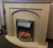 Yankee Fireplace Beautiful Cream Fireplace with Living Flame Electric Fire In Livingston West Lothian