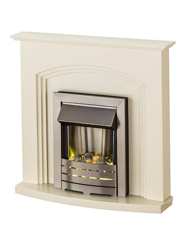 Yankee Fireplace Inspirational Truro Electric Fireplace Suite with Brushed Steel Inset Fire