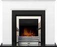 Yankee Fireplace New Greenwich Fireplace In White & Black with Eclipse Chrome Electric Fire