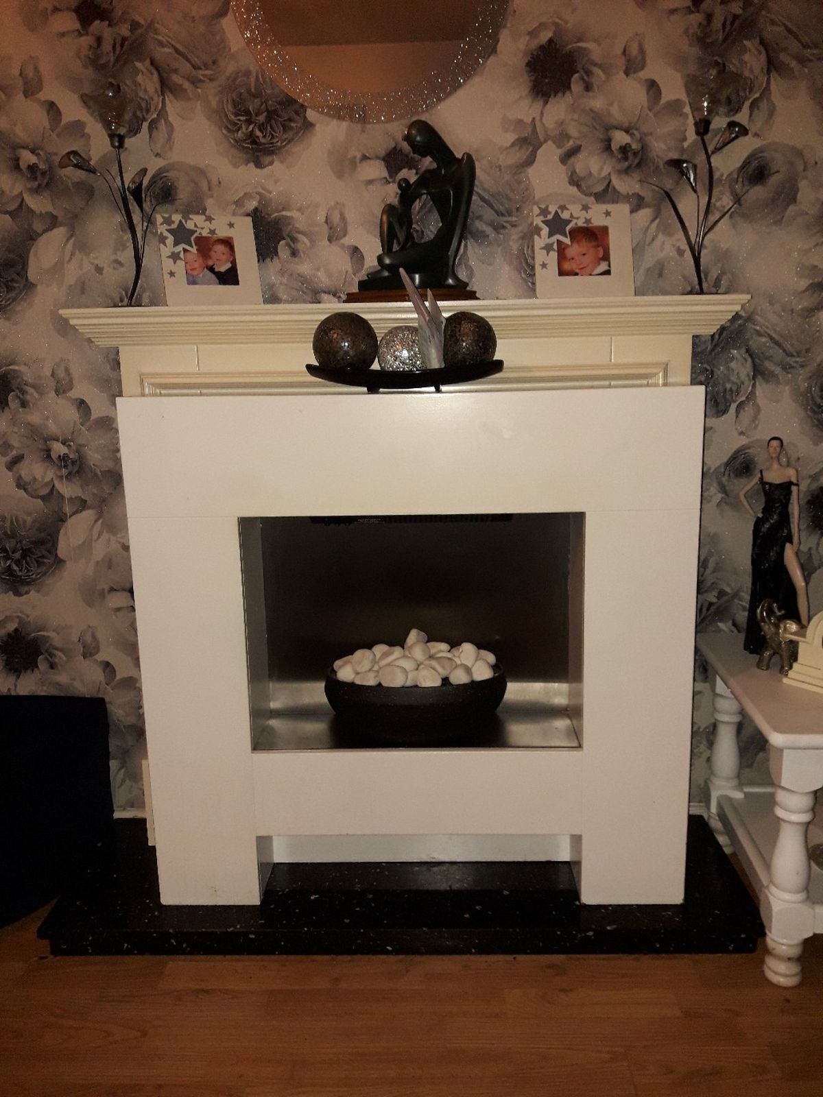 Yankee Fireplace Unique Dunelm Cream Pebble Fireplace Rrp £249