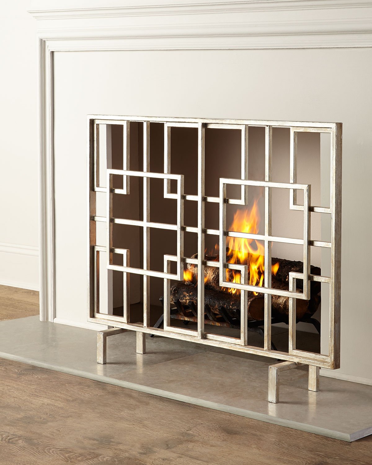 Dominic Fireplace Screen ANTIQUE SILVER Amazon B00OW6QZXE