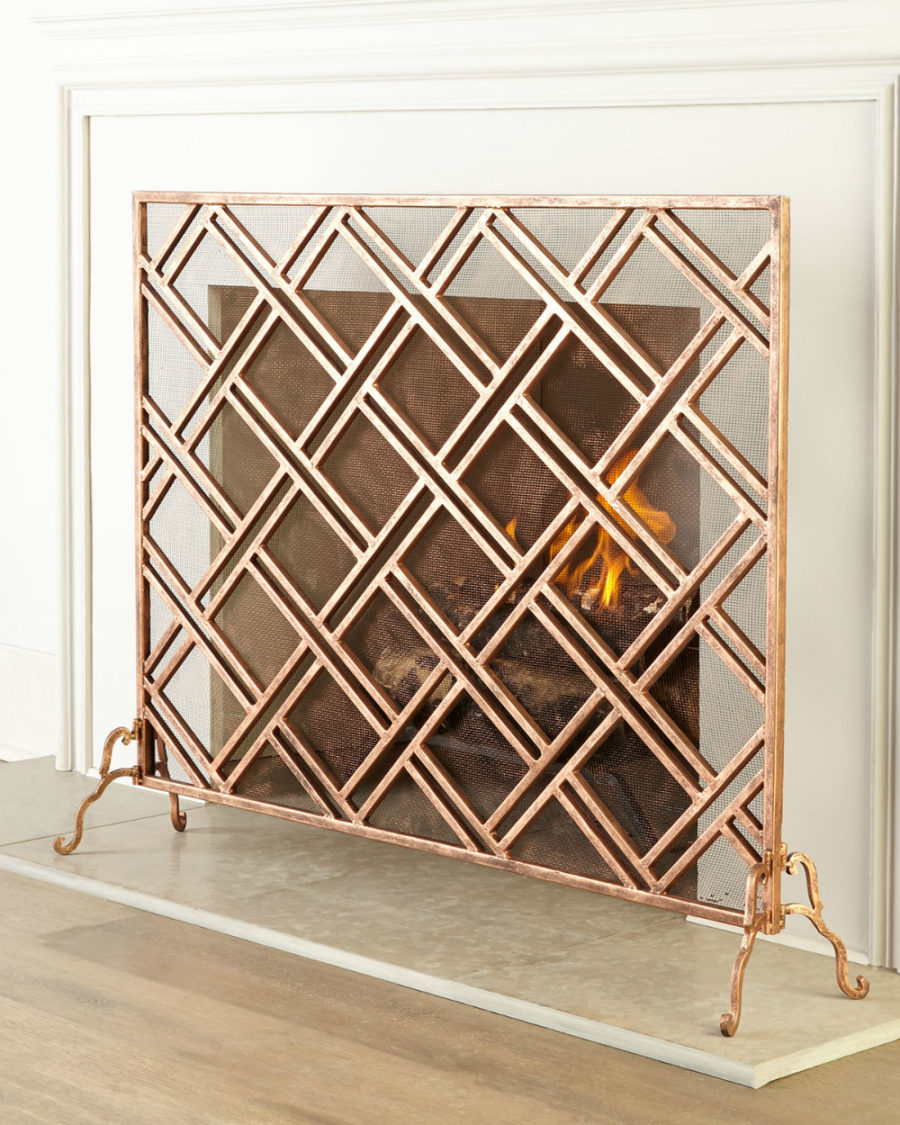 Antiqued Brass Fireplace Screen Awesome Light Up Your Fire with these Modern Fireplace tools