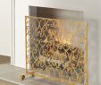 Antiqued Brass Fireplace Screen Awesome tole Scroll and Leaf Design Fireplace Screen