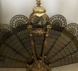 Antiqued Brass Fireplace Screen Awesome Vintage Art Deco Brass Peacock Fan Fireplace Fan Folding Screen solid Brass