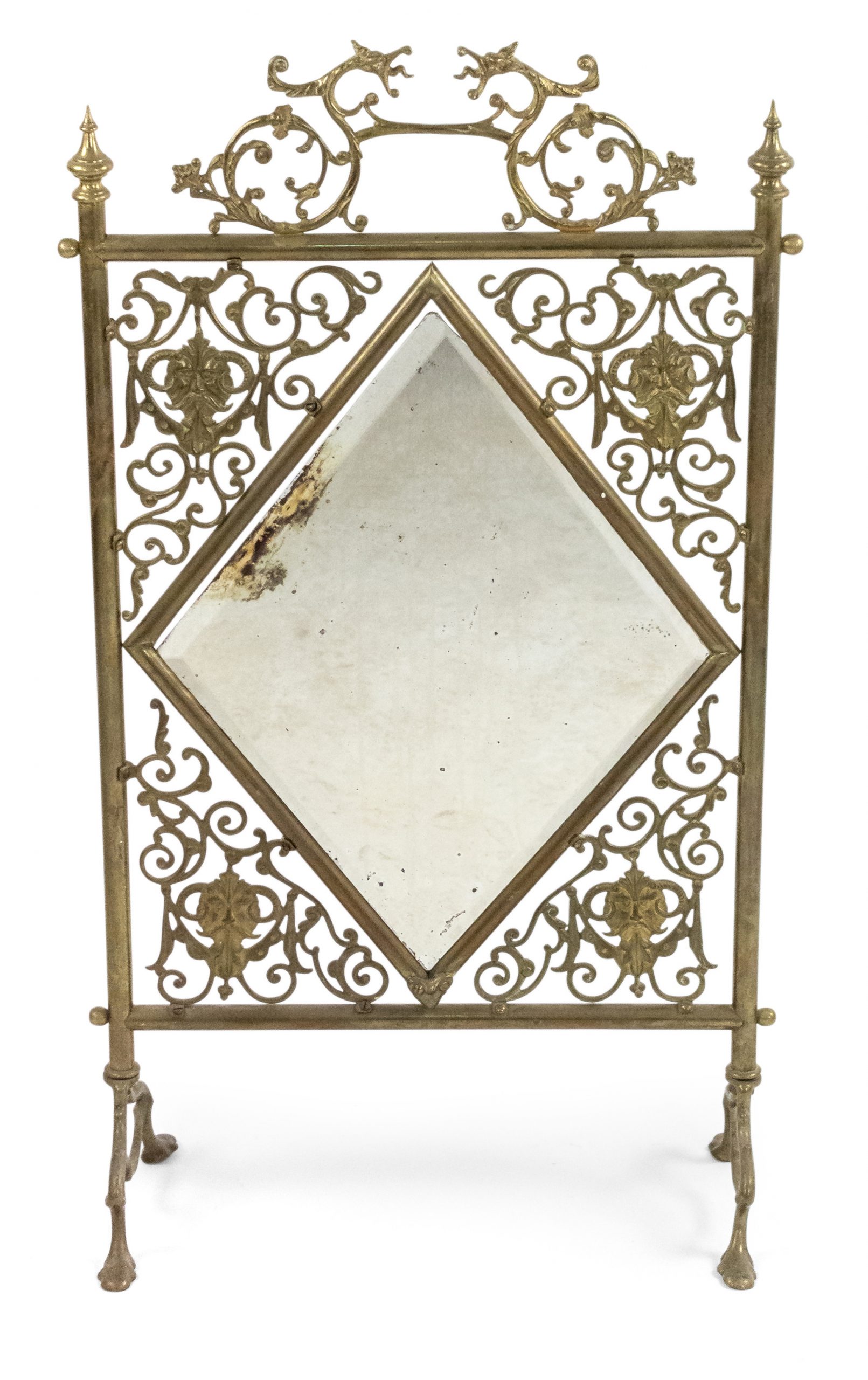 Antiqued Brass Fireplace Screen Beautiful Victorian Brass Fire Screen 1