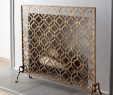 Antiqued Brass Fireplace Screen Elegant Iron Fireplace Screen