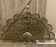 Antiqued Brass Fireplace Screen Inspirational Vintage Brass Clam Shell Folding Peacock Fireplace Screen Fan Art Deco Mcm