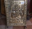 Antiqued Brass Fireplace Screen Lovely Antique Handcrafted English Victorian Brass Fireplace Screen