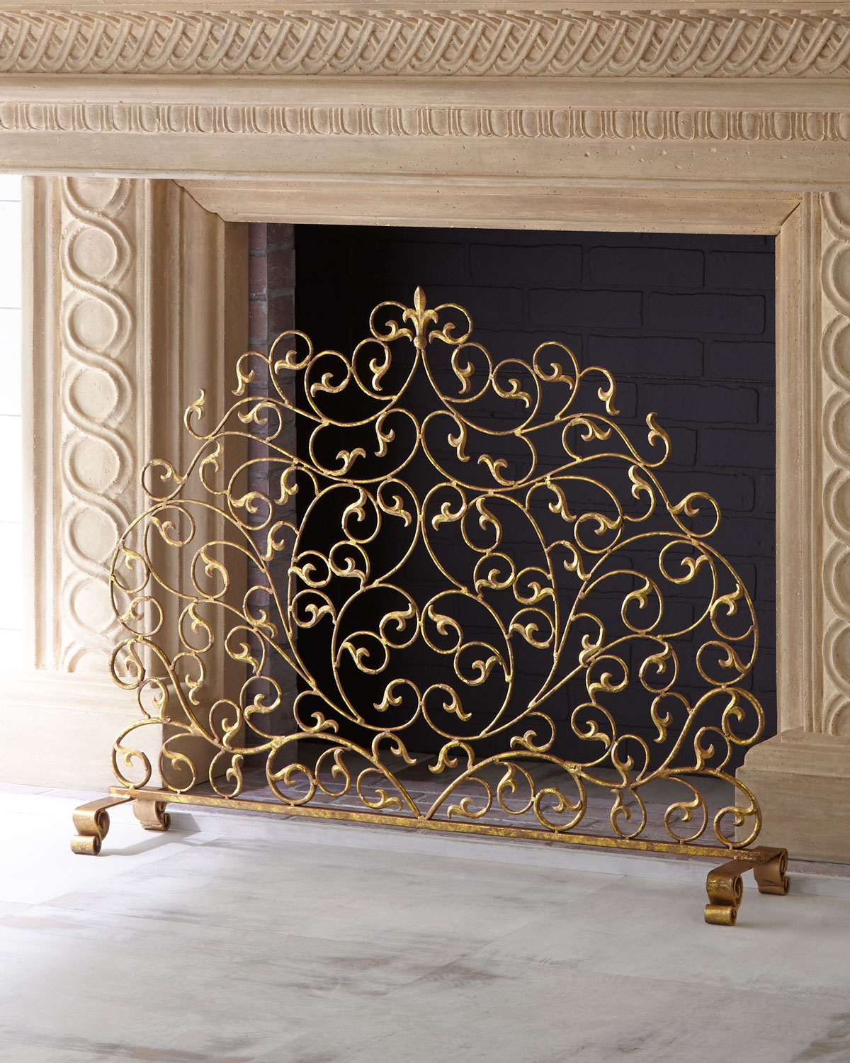 Antiqued Brass Fireplace Screen Lovely Gold Fireplace Screen