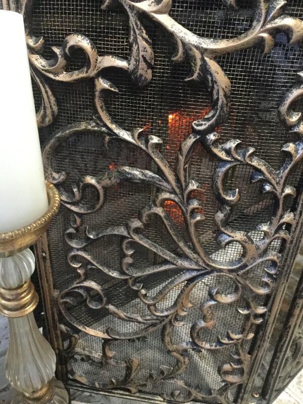 Antiqued Brass Fireplace Screen Lovely Iron Fireplace Screen In A Antiqued Gold Brass Finish Very