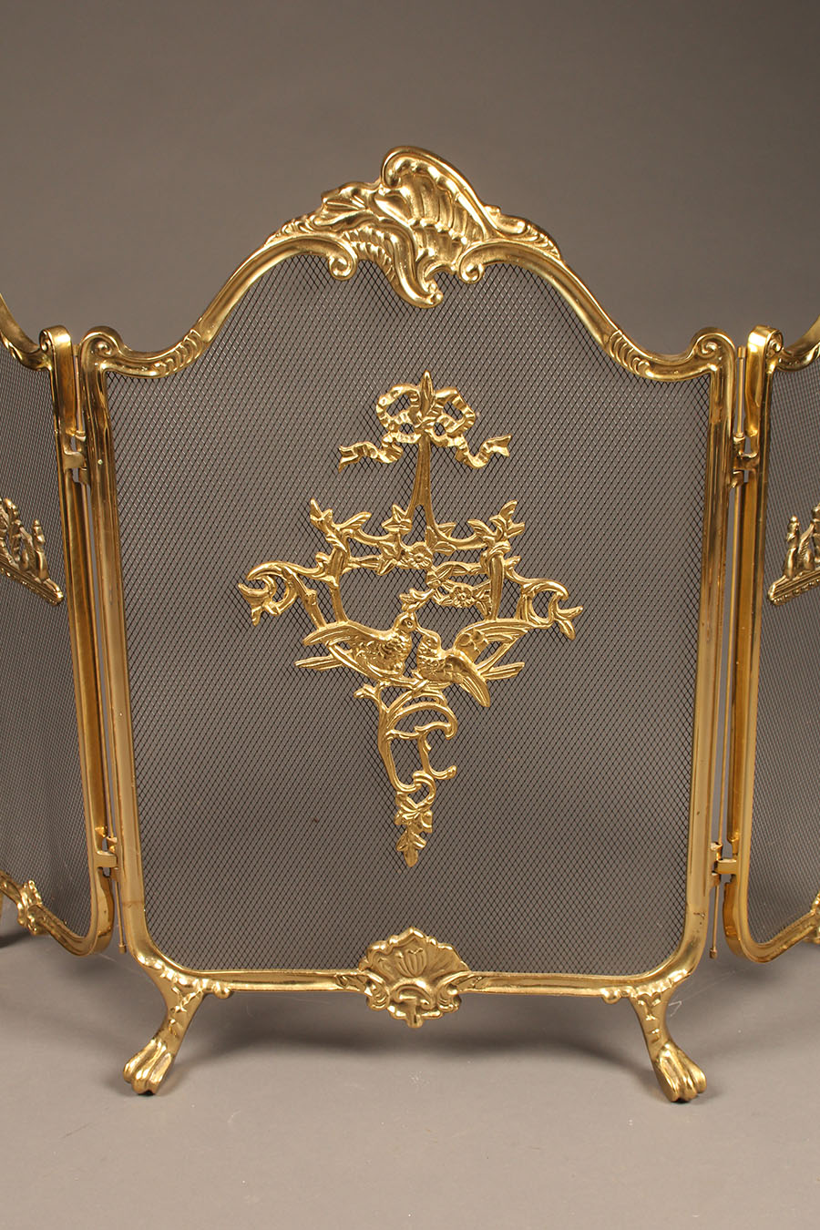 Antiqued Brass Fireplace Screen Luxury solid Brass Folding Fireplace Screen