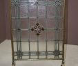 Antiqued Brass Fireplace Screen Unique Edwardian Leaded Glass & Brass Framed Fire Screen