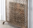 Antiqued Brass Fireplace Screen Unique Light Burnished Gold Iron Ge