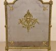 Antiqued Brass Fireplace Screen Unique ornate Brass Firescreen C 1900 La 620 La