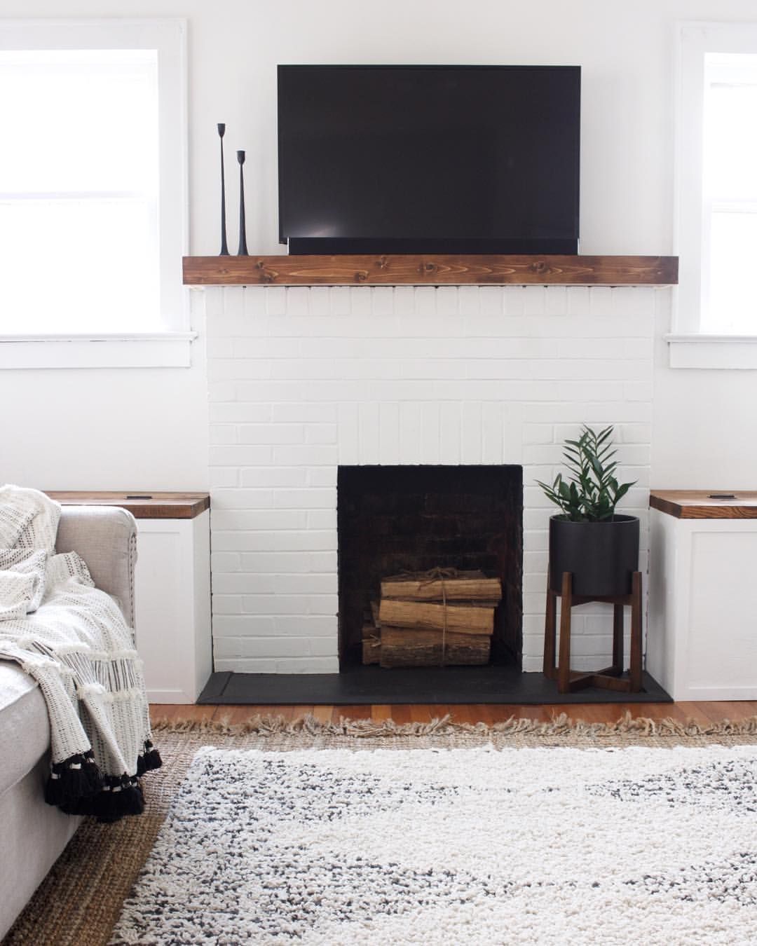 Fireplace Benches Beautiful Modern Minimalist Farmhouse Inspired Living Room Fireplace