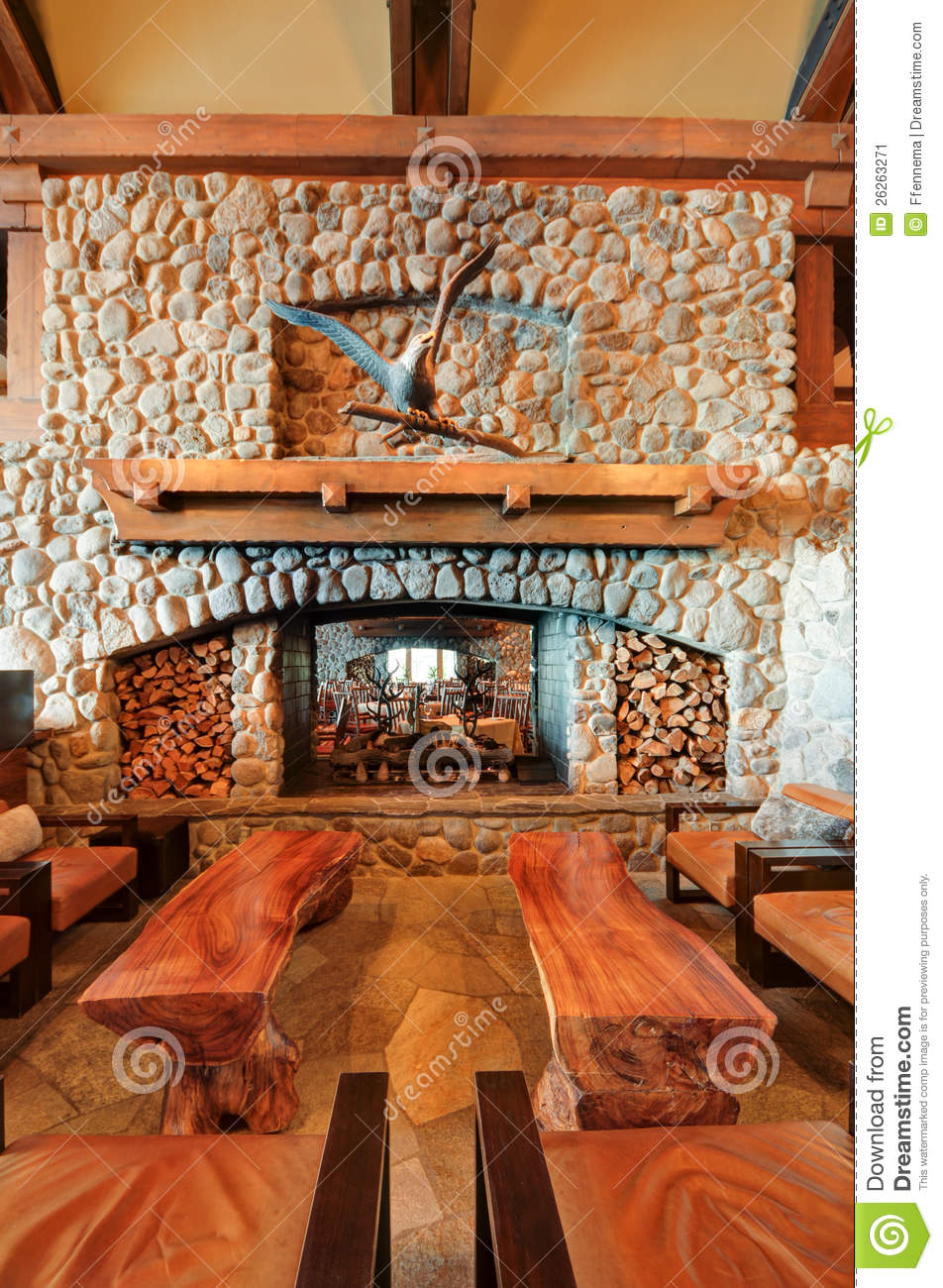 Fireplace Benches Inspirational Restaurant Bar Fireplace with Wooden Benches Stock Image