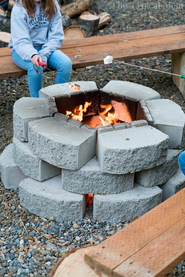 Fireplace Benches Lovely Cheap Fire Pit Ideas · the Typical Mom