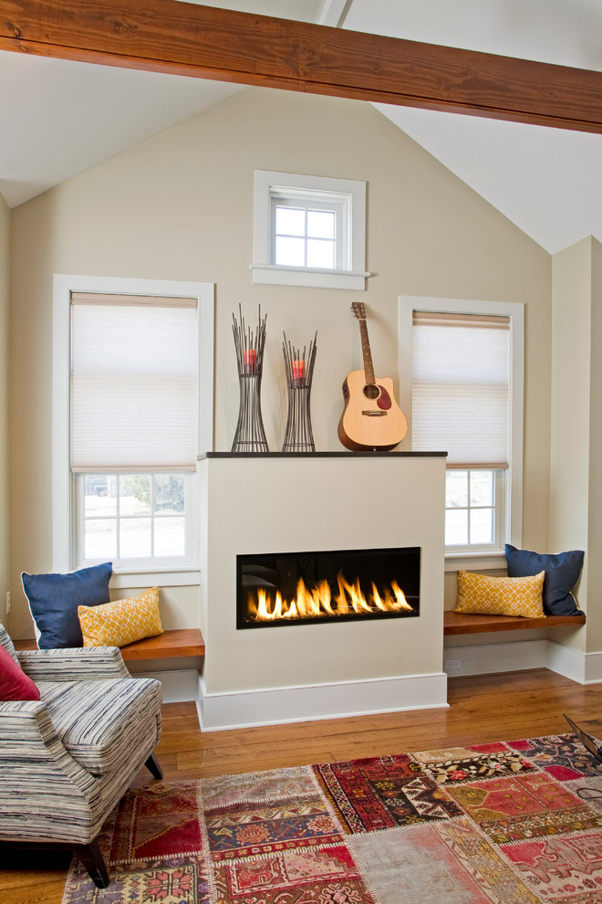 Fireplace Benches Lovely Cozy Great Room with Linear Fireplace and Custom Cherry