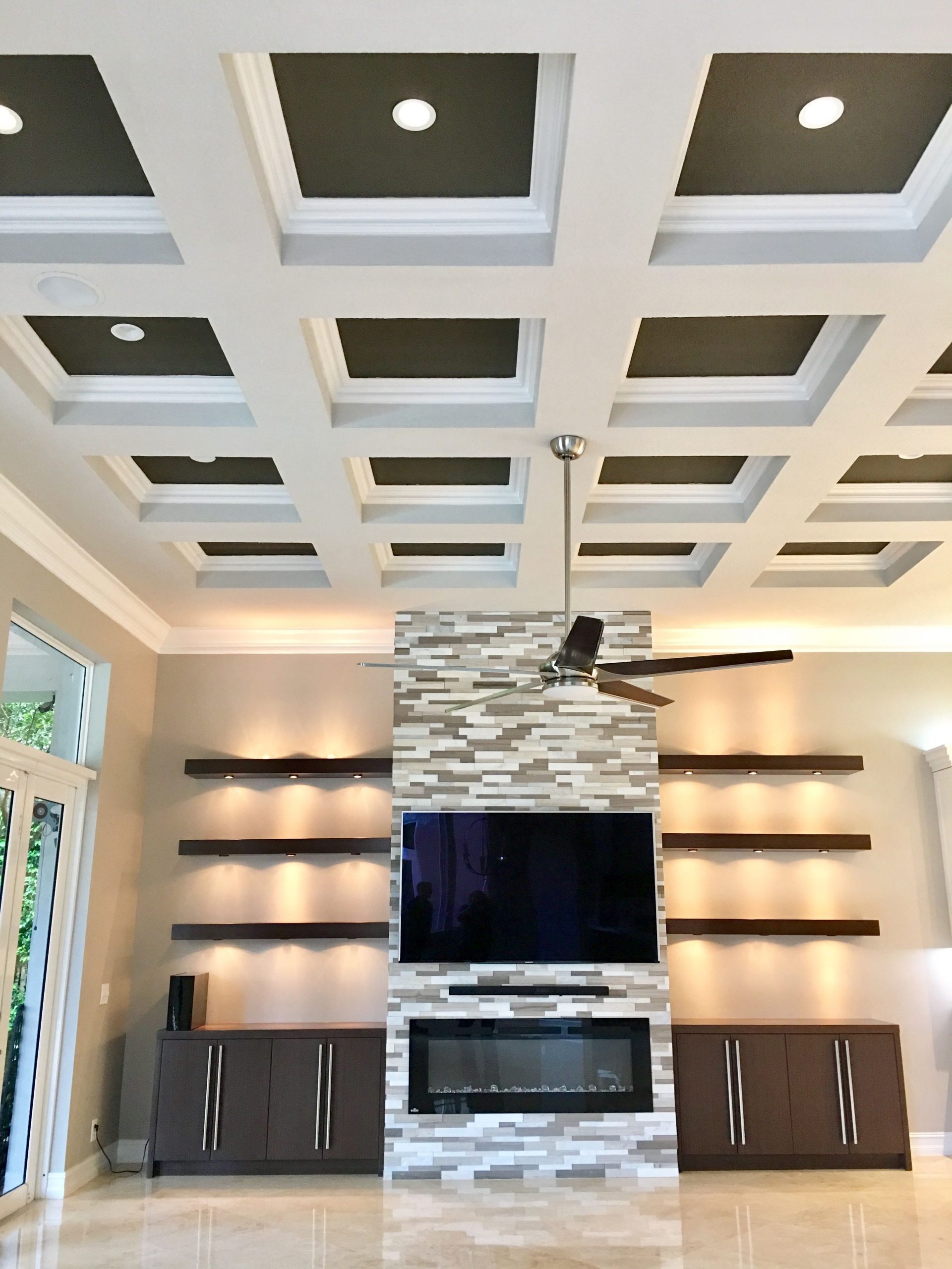 Fireplace Wall Unit Awesome E Of Favorite Designs yet Two tone Coffered Ceilings