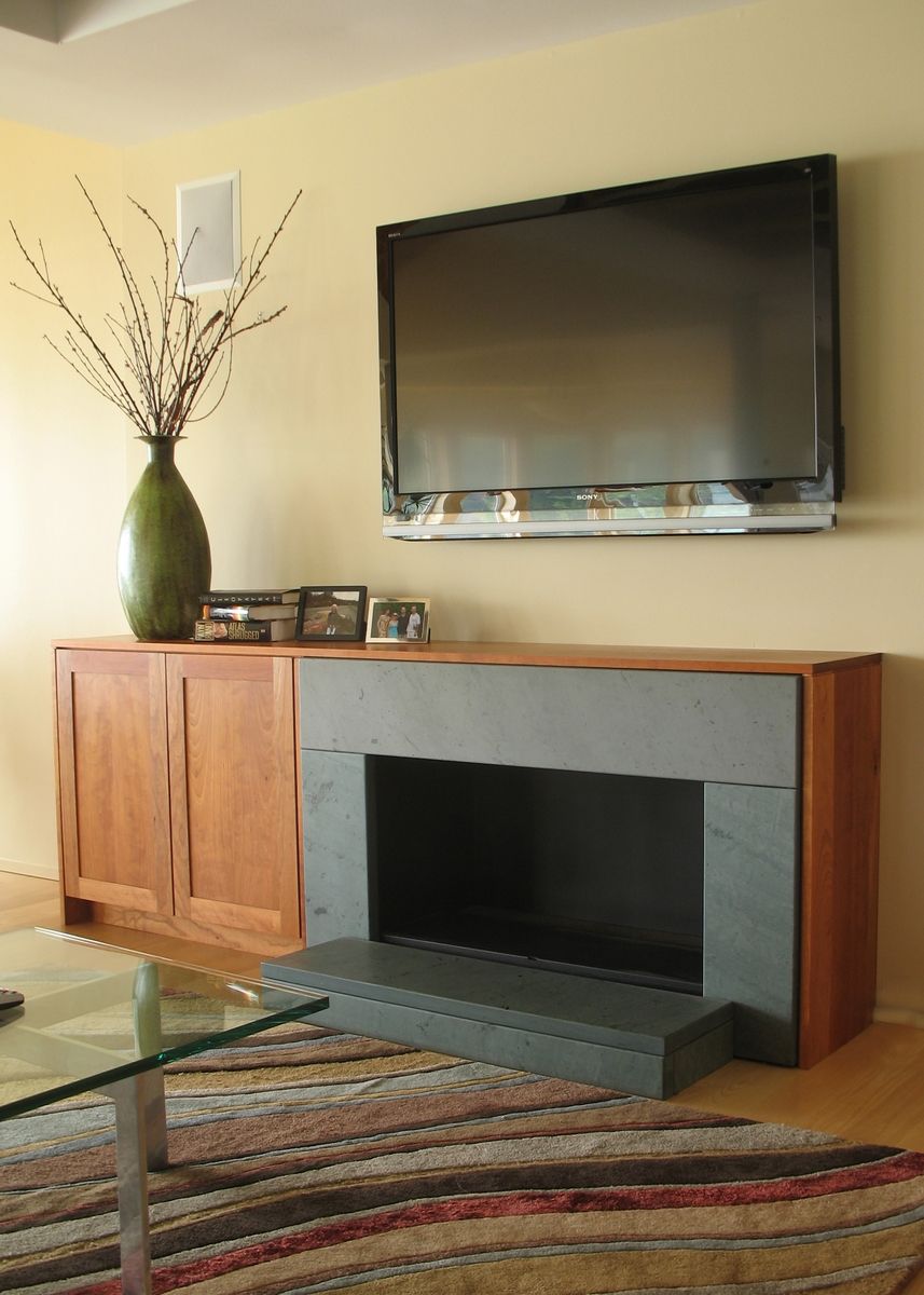 Fireplace Wall Unit Elegant Hand Made Cherry Tv Cabinet and Fireplace Surround by Ober