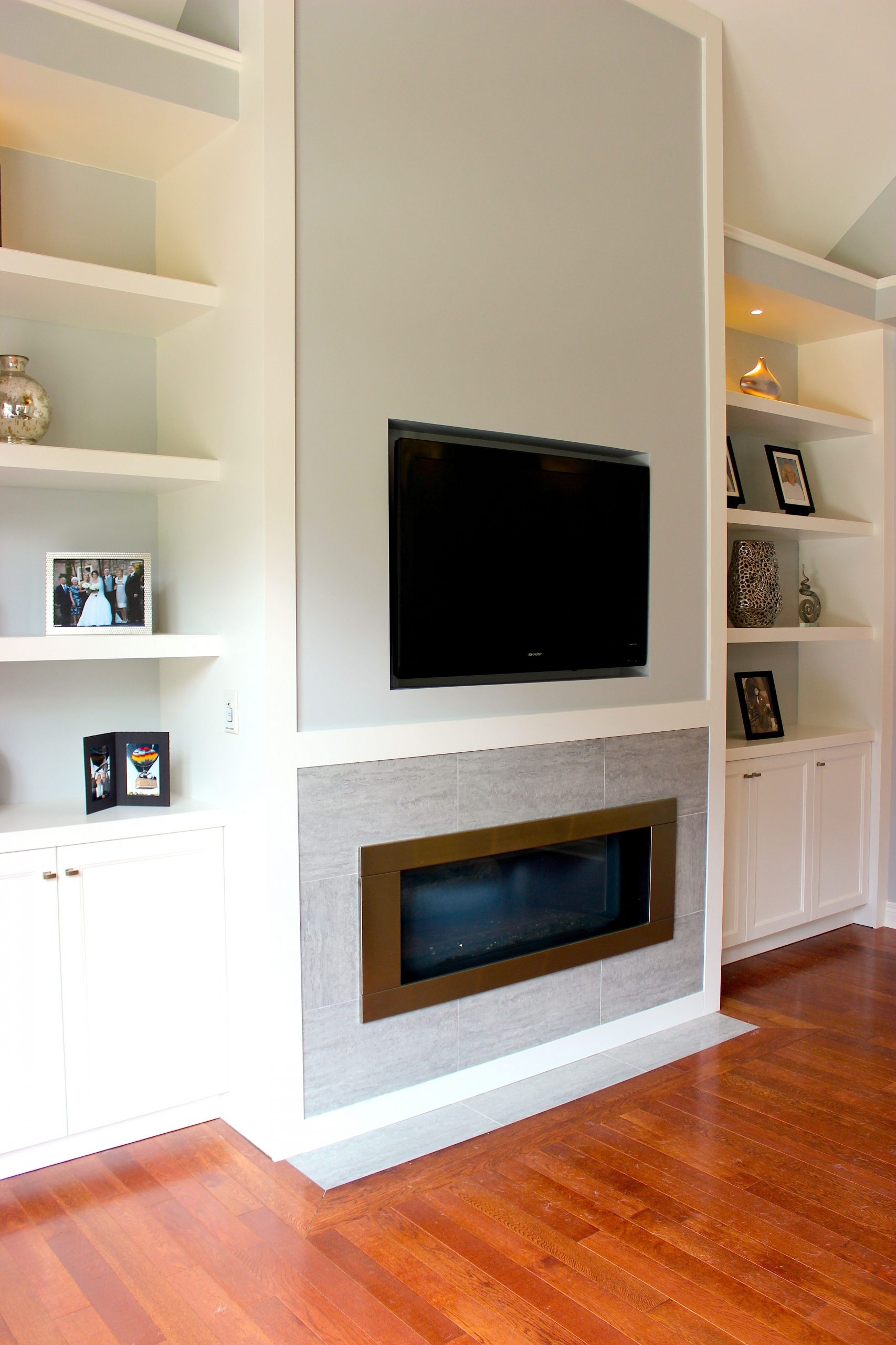 White living room wall unit with built in television and gas 2288fccd351e8e fafe3a1e07a85