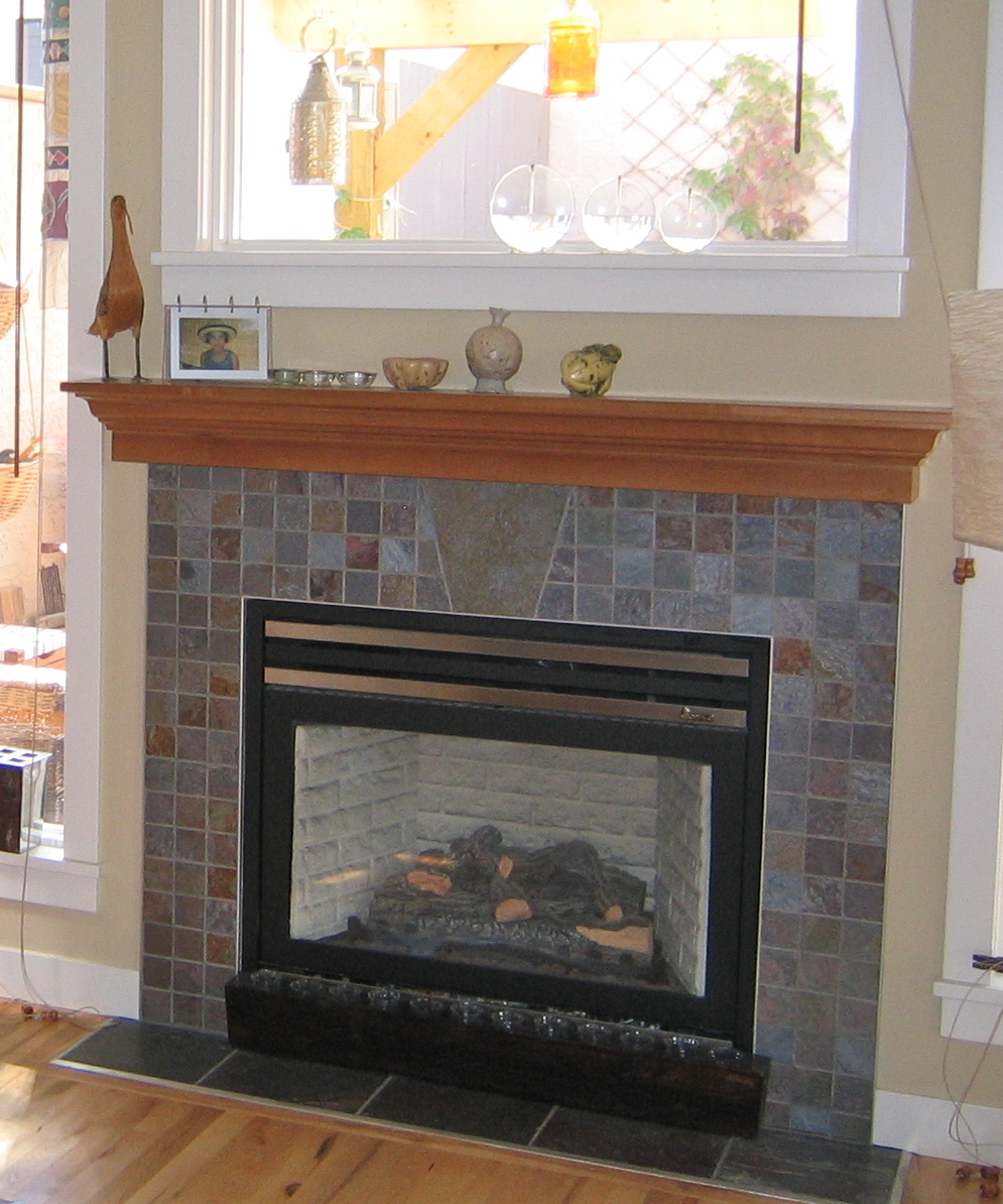 slate tiles for fireplace surround