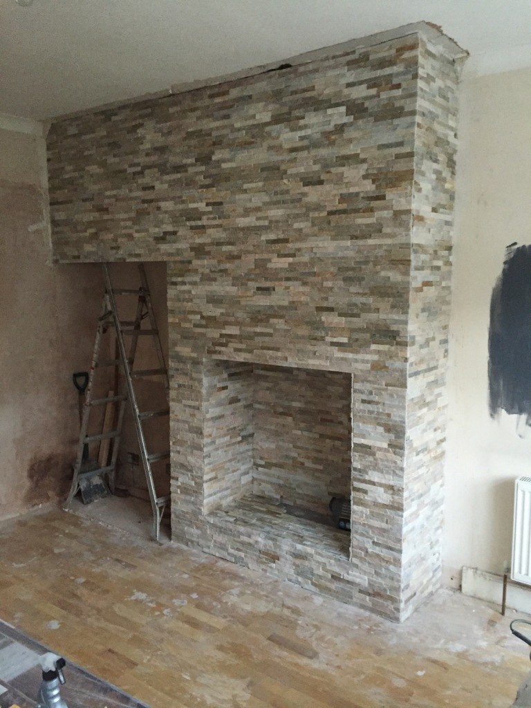 Oyster Slate Fireplace After Installation Right Hull
