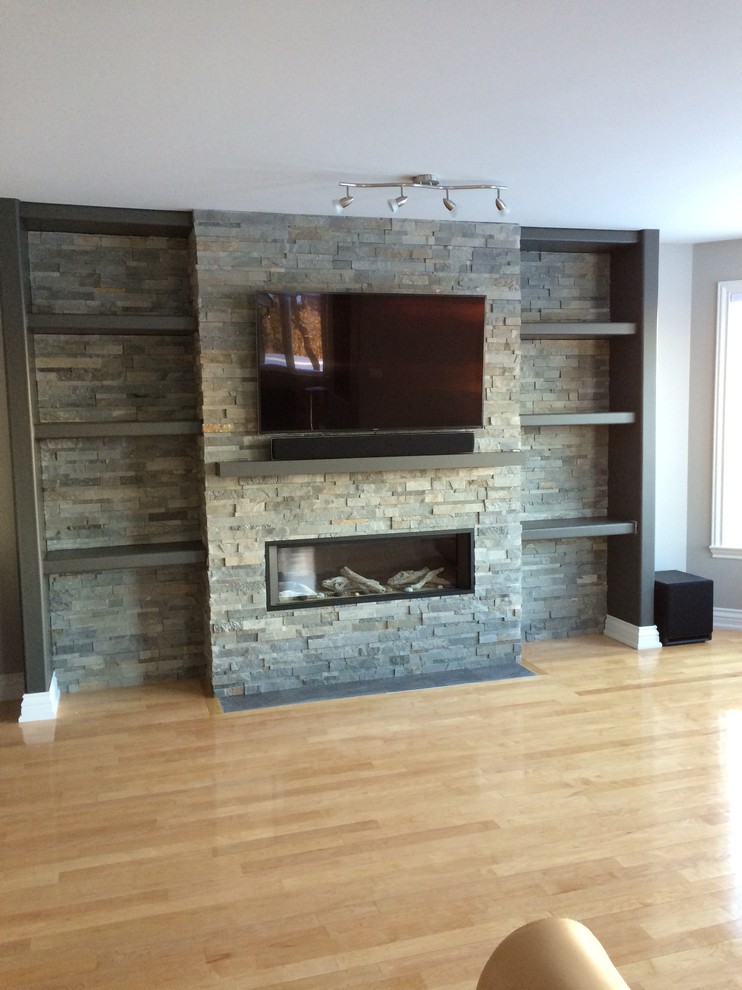 Wall Mounted Natural Gas Fireplace New Television Above Valor Gas Fireplace with Stone Cladding