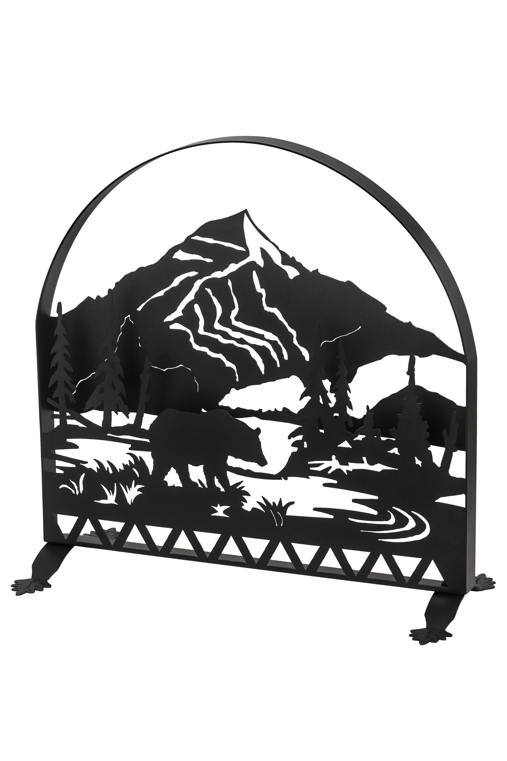 Bear Creek Single Panel Fireplace Screen bear creek single panel fireplace screen